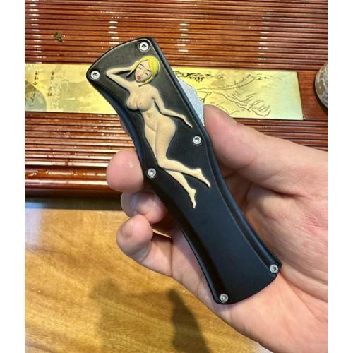 Spring-Assisted Knife with Nude Woman Design