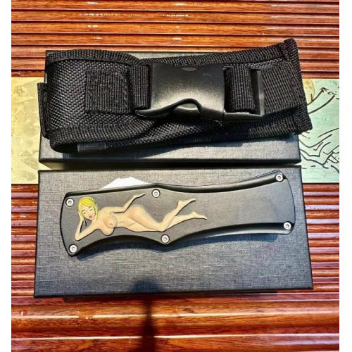 Spring-Assisted Knife with Nude Woman Design