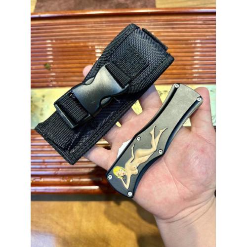 Spring-Assisted Knife with Nude Woman Design