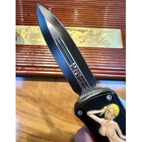 Spring-Assisted Knife with Nude Woman Design