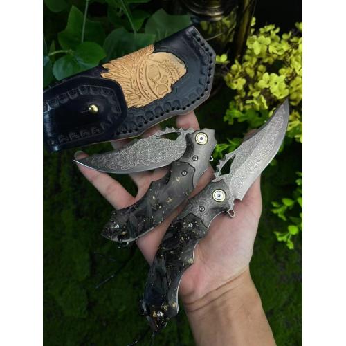 Hawkeye Damascus Folding Knife