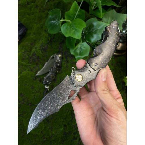 Hawkeye Damascus Folding Knife
