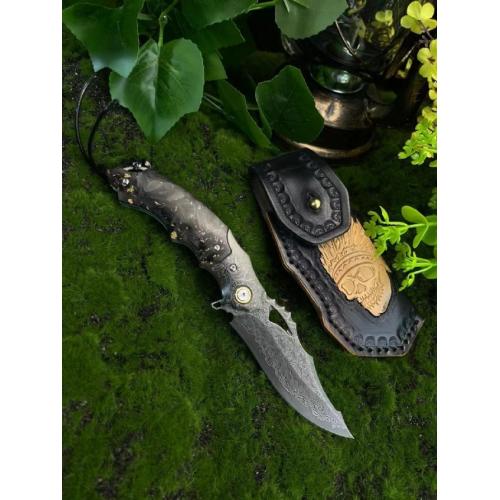 Hawkeye Damascus Folding Knife