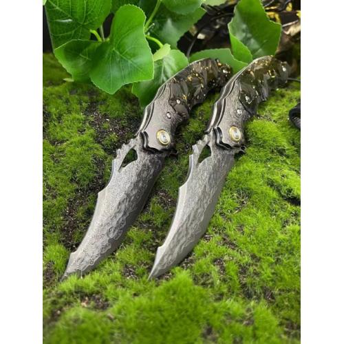 Hawkeye Damascus Folding Knife