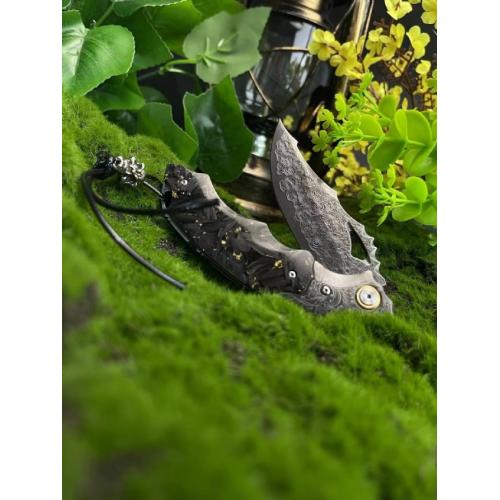 Hawkeye Damascus Folding Knife