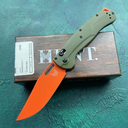 Butterfly 15535 Folding Knife - G10 Green Handle with Orange Blade