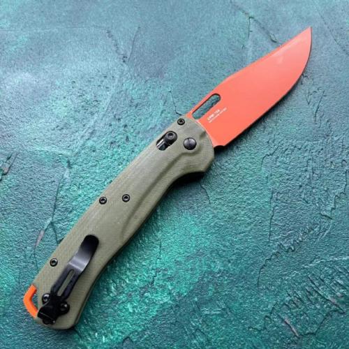 Butterfly 15535 Folding Knife - G10 Green Handle with Orange Blade