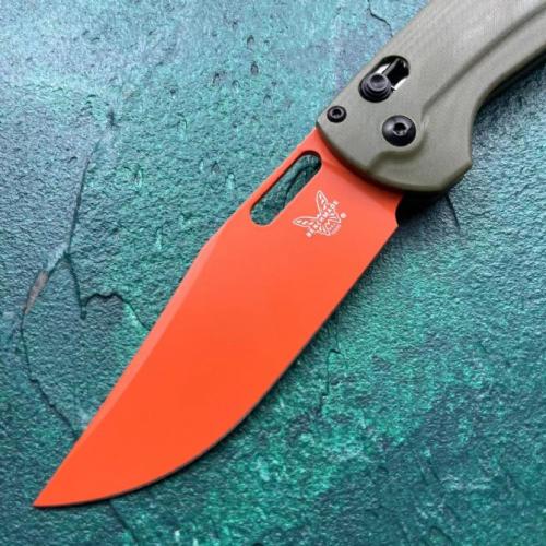 Butterfly 15535 Folding Knife - G10 Green Handle with Orange Blade