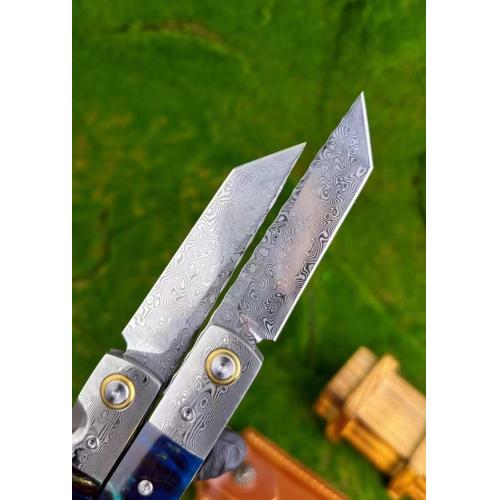 Xiu Shui Damascus Folding Knife