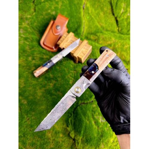 Xiu Shui Damascus Folding Knife