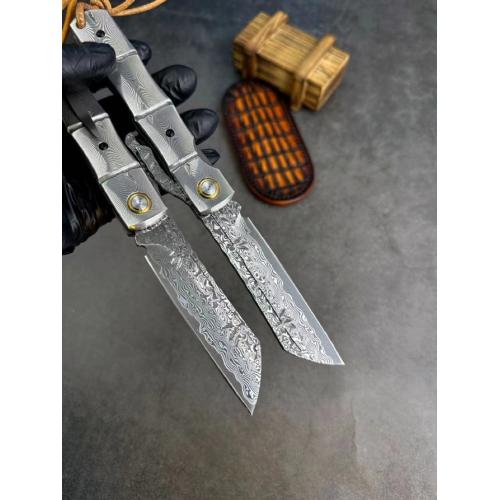 Bamboo Vine Damascus Folding Knife
