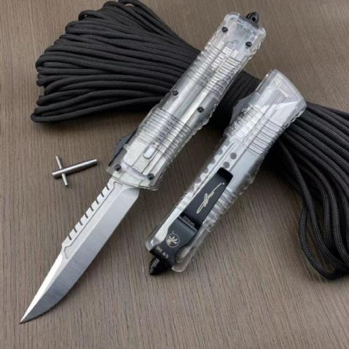 Replica Microtech Dragon Knife with Clear Handle