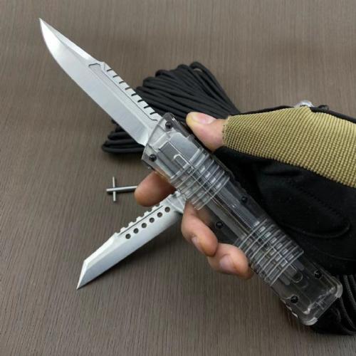 Replica Microtech Dragon Knife with Clear Handle