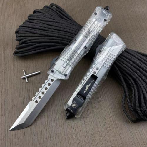Replica Microtech Dragon Knife with Clear Handle