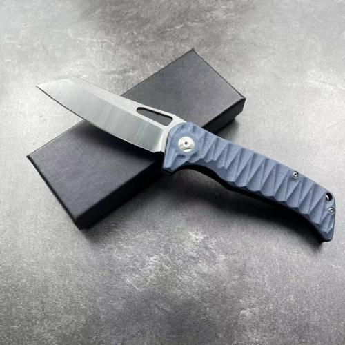 JJ160 Gray Handle G10 Folding Knife