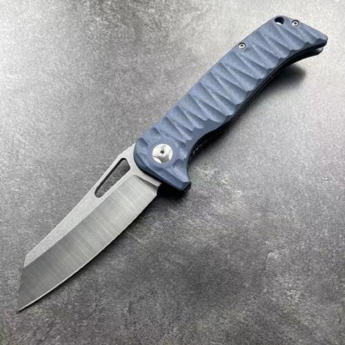 JJ160 Gray Handle G10 Folding Knife