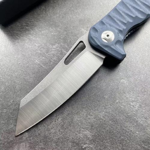 JJ160 Gray Handle G10 Folding Knife
