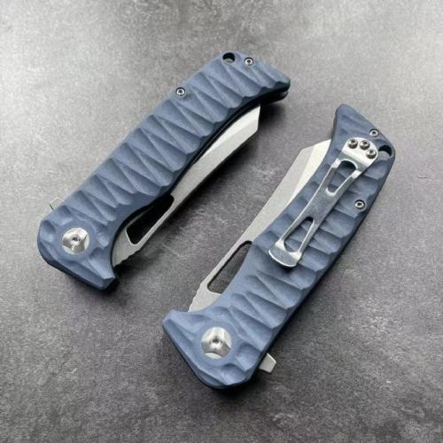 JJ160 Gray Handle G10 Folding Knife