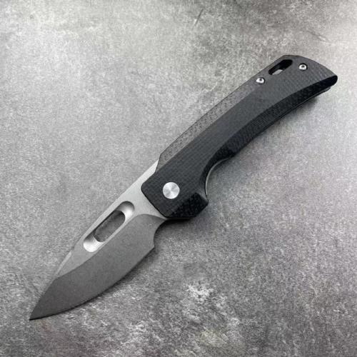 JJ102 Folding Knife with Linen Handle: Precision Meets Elegance