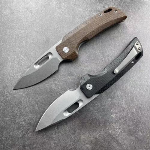 JJ102 Folding Knife with Linen Handle: Precision Meets Elegance