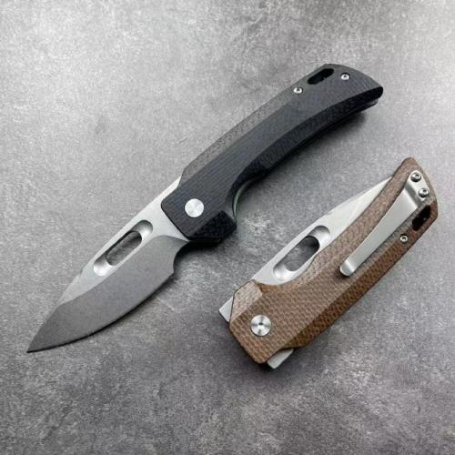 JJ102 Folding Knife with Linen Handle: Precision Meets Elegance