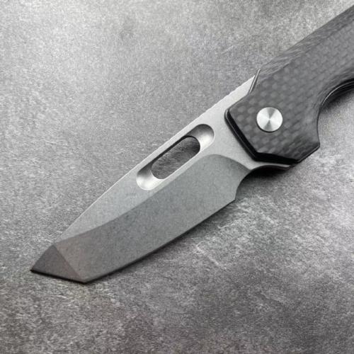 Introducing the JJ102-B Folding Knife, featuring a sleek carbon fiber handle.