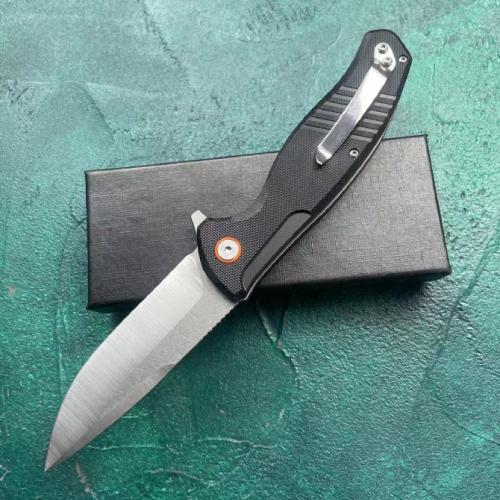 JJ047 Black Lightning Folding Knife with G10 Handle