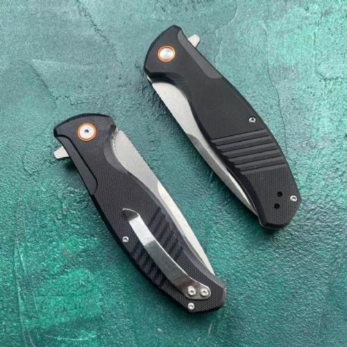 JJ047 Black Lightning Folding Knife with G10 Handle
