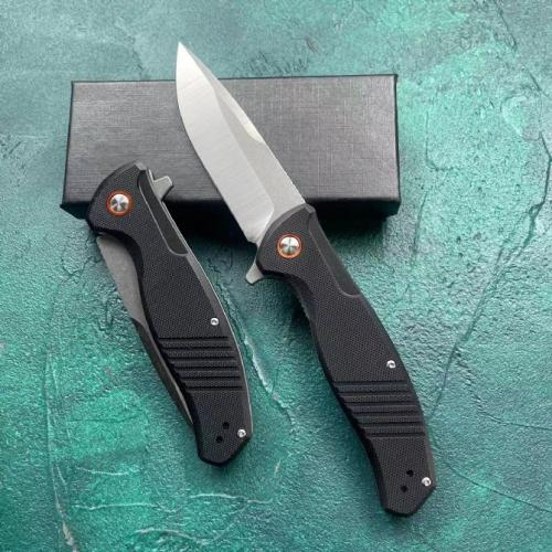 JJ047 Black Lightning Folding Knife with G10 Handle