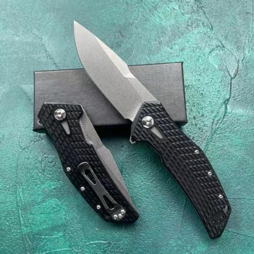 JJ066 Folding Knife with Black G10 Handle