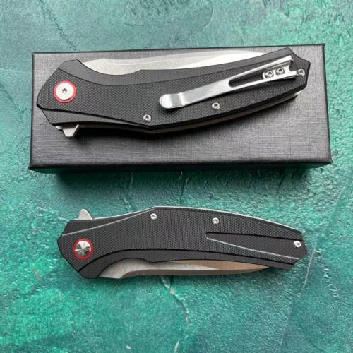 JJ079 Folding Knife with Black G10 Handle