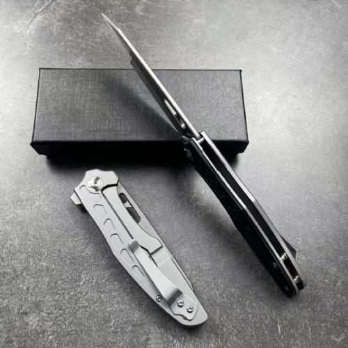 HY010 Black Snake Folding Knife with G10 Handle and Steel Blade