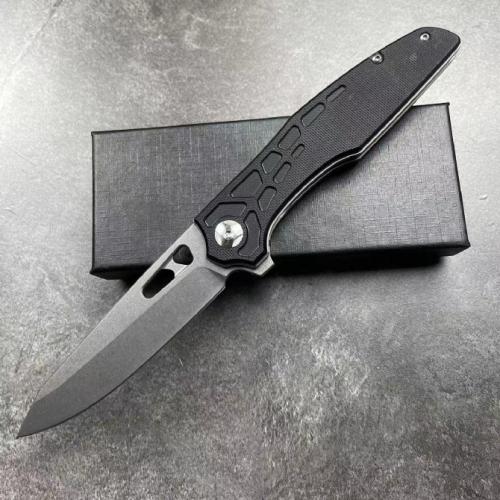 HY010 Black Snake Folding Knife with G10 Handle and Steel Blade
