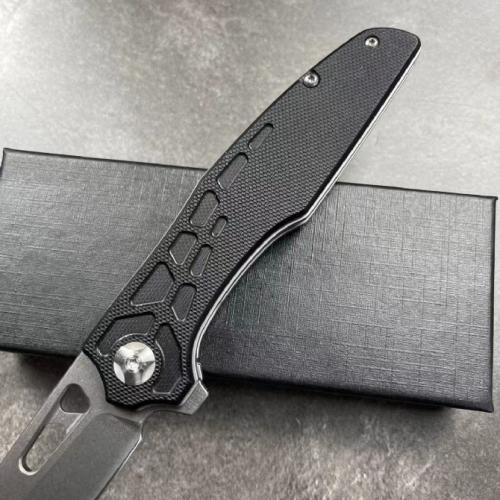 HY010 Black Snake Folding Knife with G10 Handle and Steel Blade