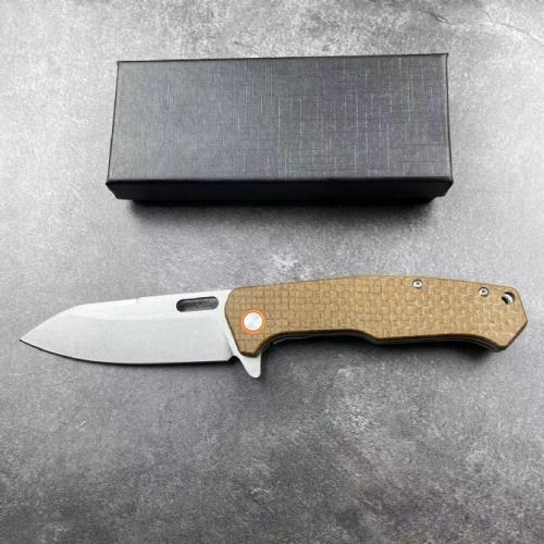 JJ183 Black Peak Linen Handle Folding Knife