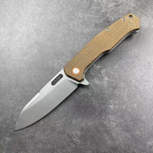 JJ183 Black Peak Linen Handle Folding Knife