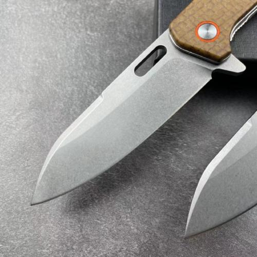 JJ183 Black Peak Linen Handle Folding Knife