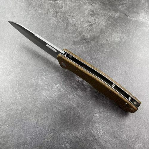 JJ183 Black Peak Linen Handle Folding Knife