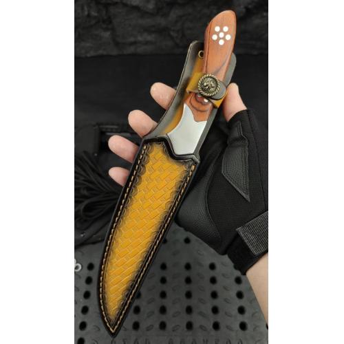 Luminous Shadow: Premium Survival Knife with Leather Sheath