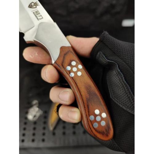 Luminous Shadow: Premium Survival Knife with Leather Sheath