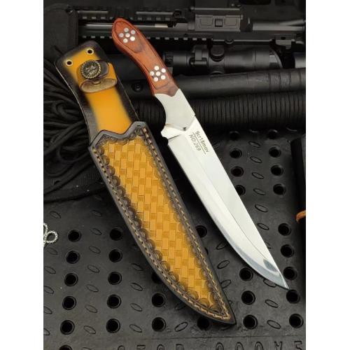 Luminous Shadow: Premium Survival Knife with Leather Sheath