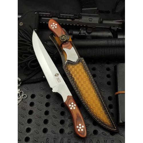 Luminous Shadow: Premium Survival Knife with Leather Sheath
