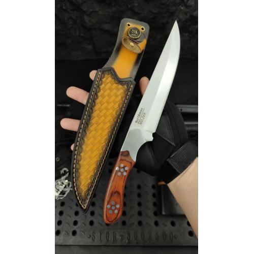 Luminous Shadow: Premium Survival Knife with Leather Sheath