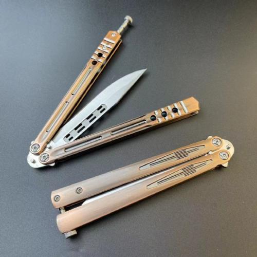 Butterfly Knife with a Zinc-Aluminum Handle