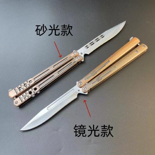 Butterfly Knife with a Zinc-Aluminum Handle