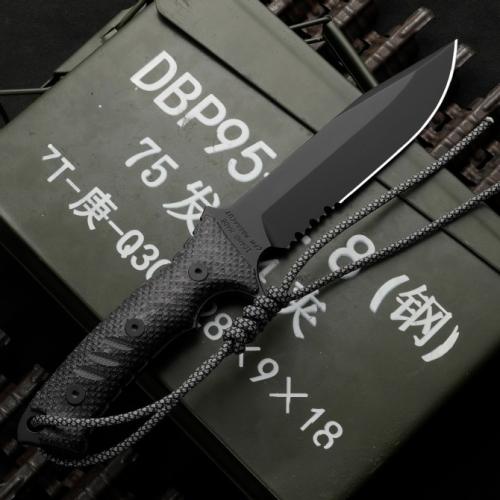 Pacific Green Beret 6.5-Inch Serrated Military Knife - Premium Edition