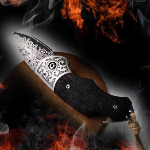 Leader Damascus Folding Knife