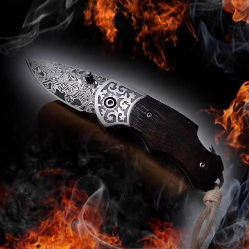Leader Damascus Folding Knife