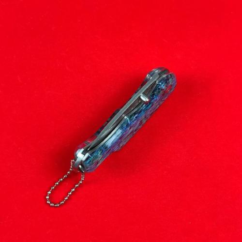 Damascus Acrylic Handle Non-Locking Pocket Knife