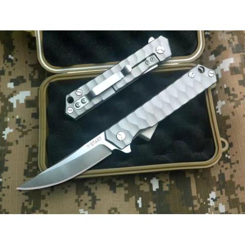 Introducing the Samurai Titanium Handle Quick-Open Folding Knife.